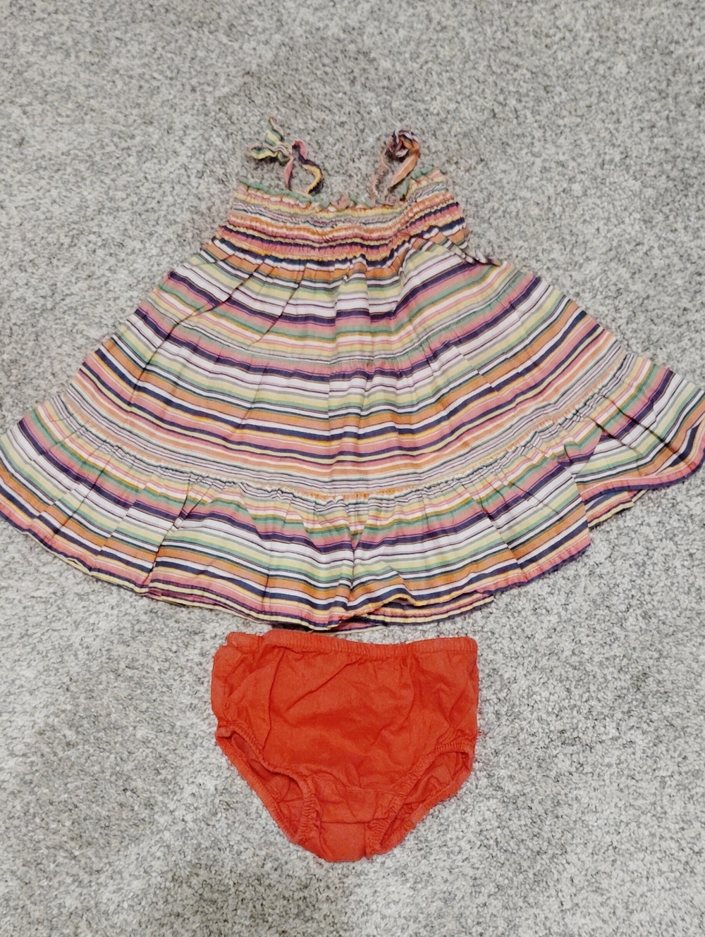 GAP Multicolor Striped Sundress with Orange Bloomers